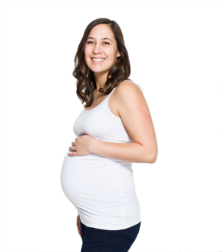 Momzelle maternity cami pregnancy tank white 